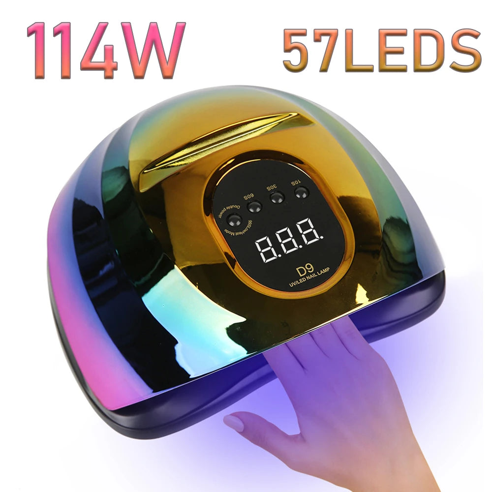 114W Nail Drying Lamp For Manicure Led UV Lamp For Nails Gel Polish Dryer With Smart Sensor Professional Nail Salon Equipment