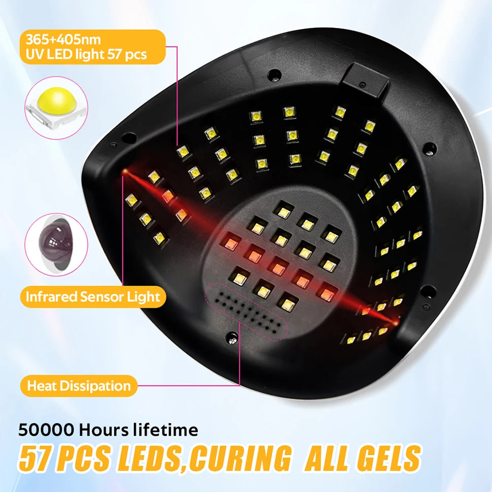 114W Nail Drying Lamp For Manicure Led UV Lamp For Nails Gel Polish Dryer With Smart Sensor Professional Nail Salon Equipment
