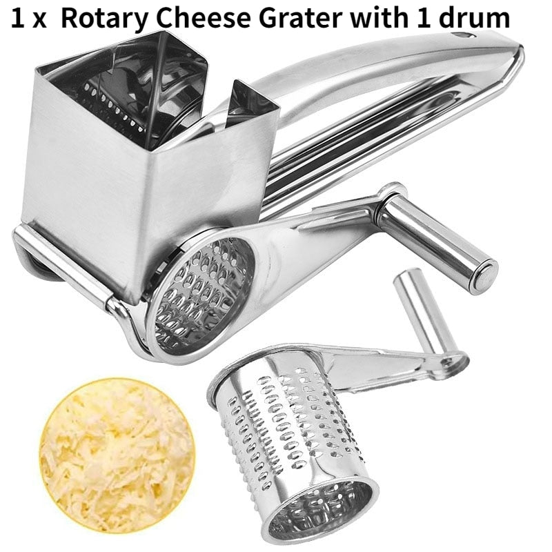 Stainless Steel Rotary Cheese Grater Set
