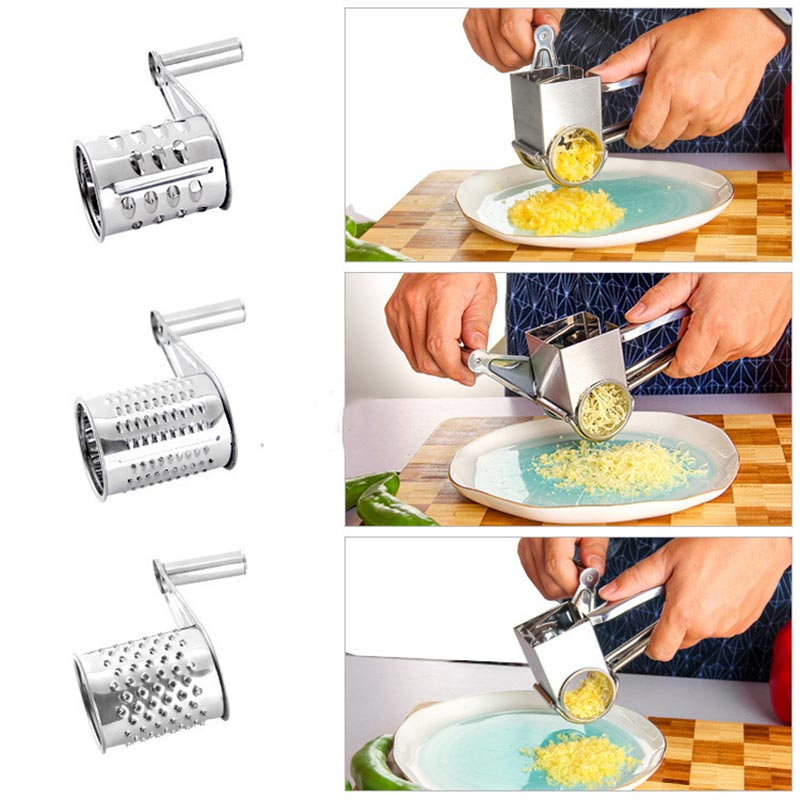 Stainless Steel Rotary Cheese Grater Set