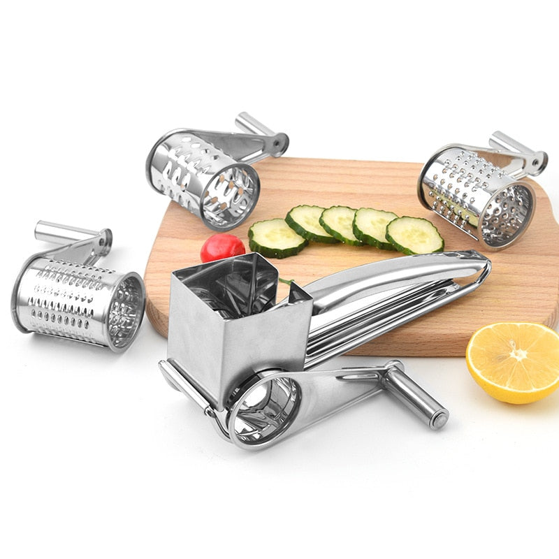 Stainless Steel Rotary Cheese Grater Set