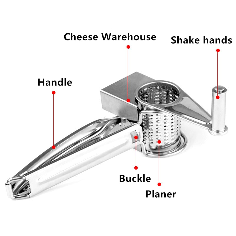 Stainless Steel Rotary Cheese Grater Set