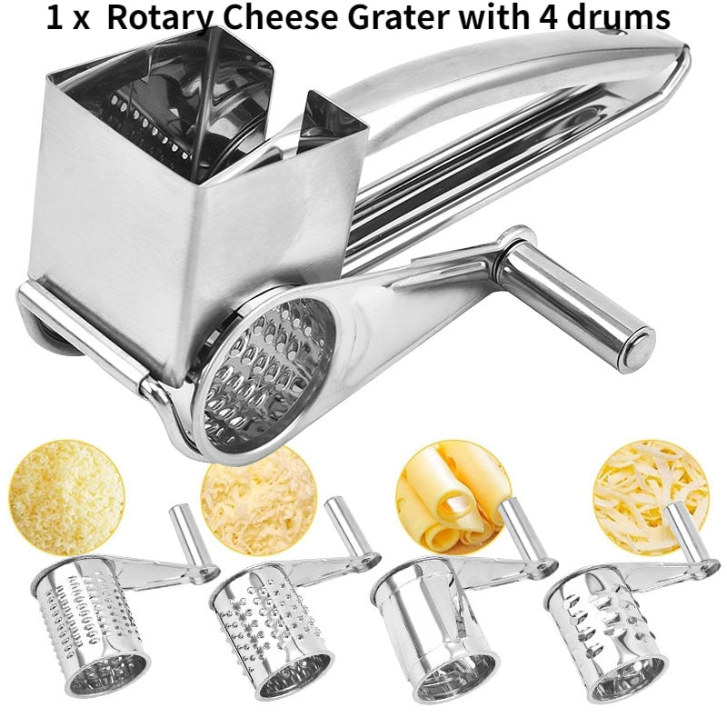 Stainless Steel Rotary Cheese Grater Set