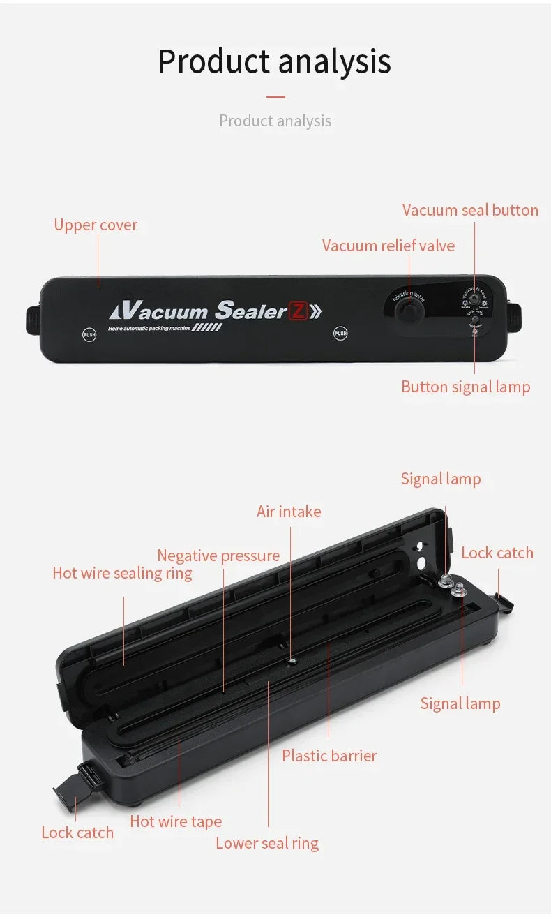 Xiaomi Electric Vacuum Sealer Food Sealer Machine Foods Fresh Storage Vacuum Sealer Machine Plastic Bags Sealer For Storage Food