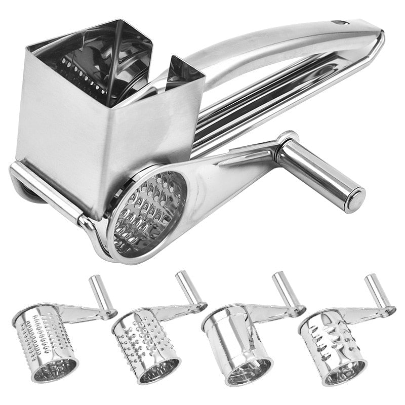 Stainless Steel Rotary Cheese Grater Set