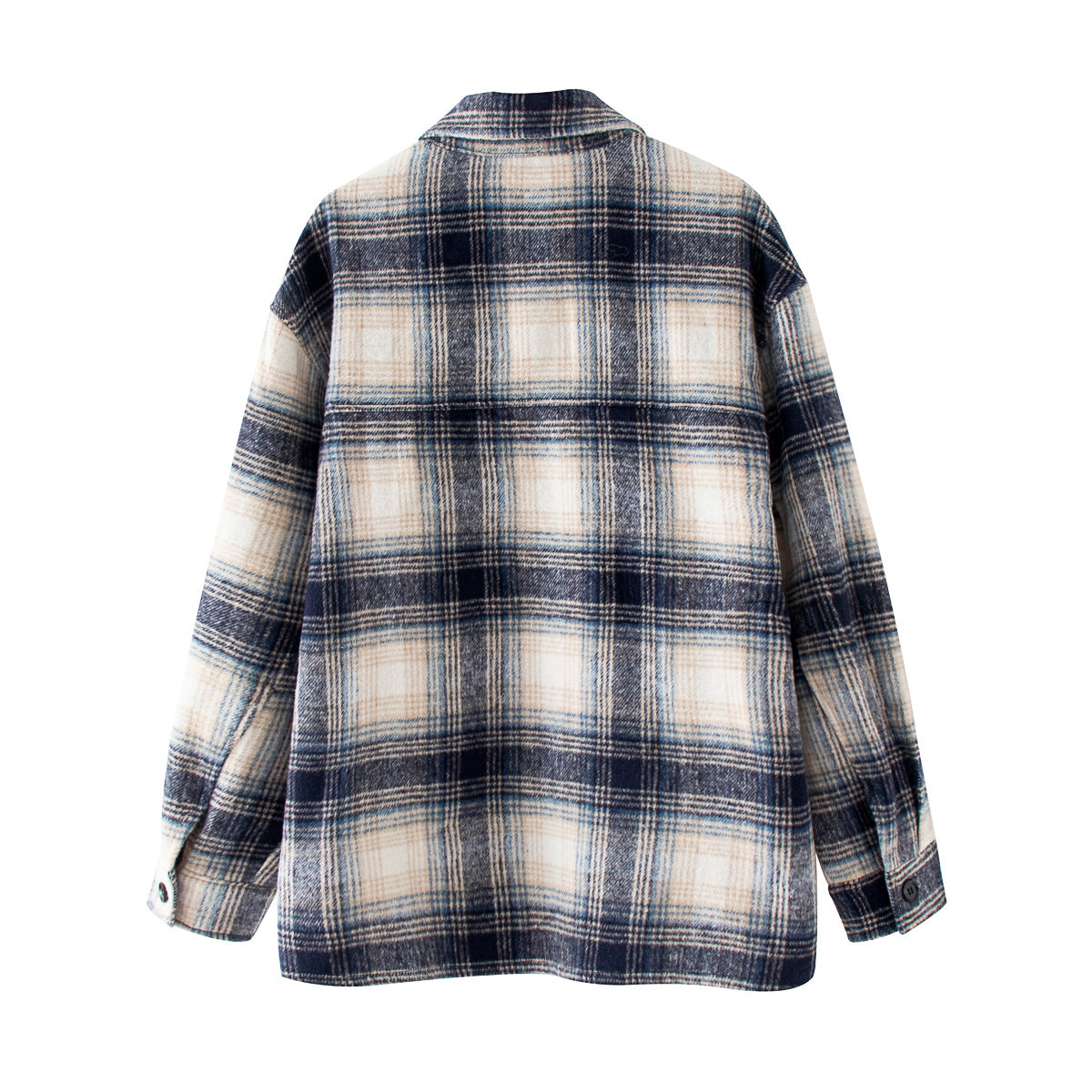 Brushed plaid coat