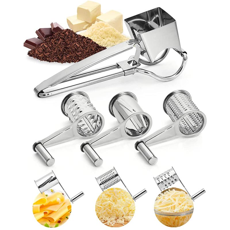 Stainless Steel Rotary Cheese Grater Set