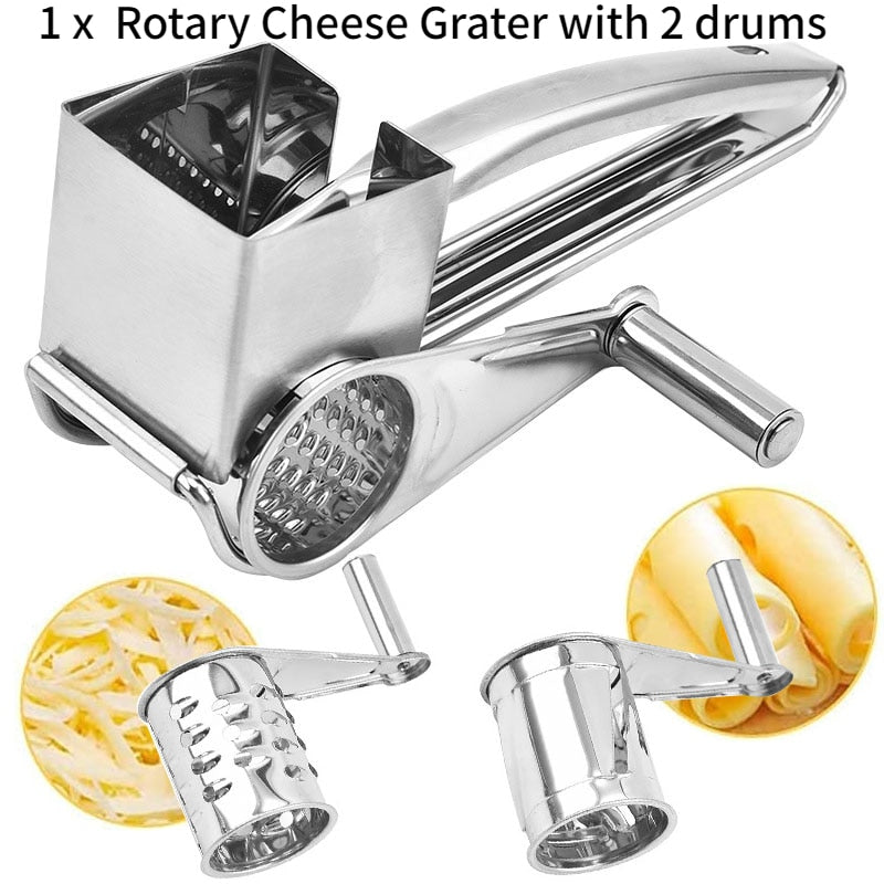 Stainless Steel Rotary Cheese Grater Set