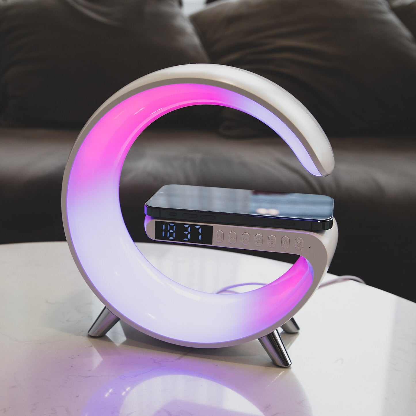 LED G Smart  Light with Wireless charging&Bluetooth Speaker