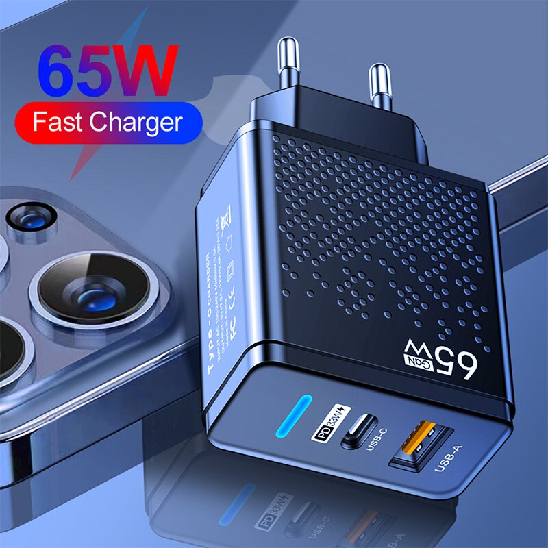 65W 5 Ports GaN USB Quick Charger PD