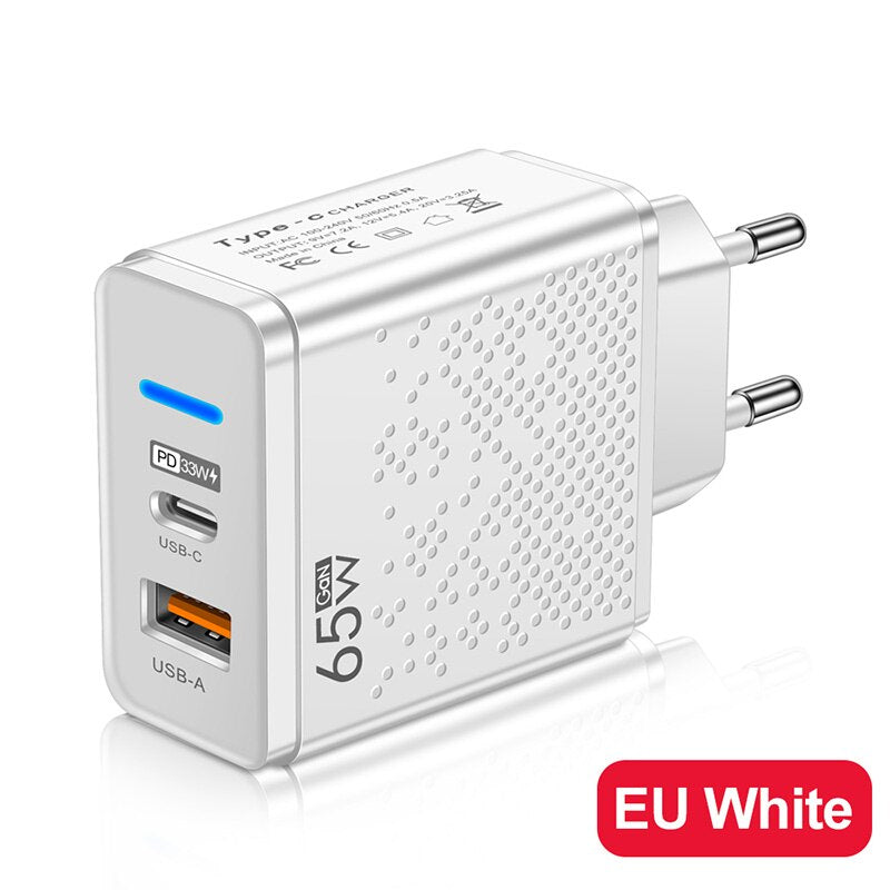 65W 5 Ports GaN USB Quick Charger PD