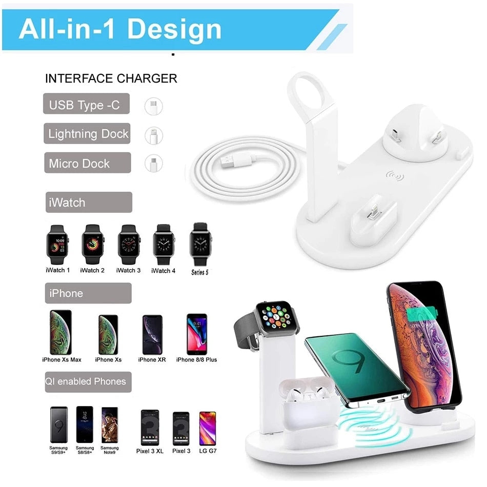 5 In 1 Wireless Charger Stand Pad